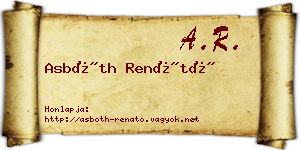 Asbóth Renátó névjegykártya