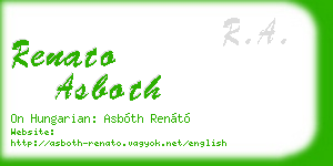 renato asboth business card